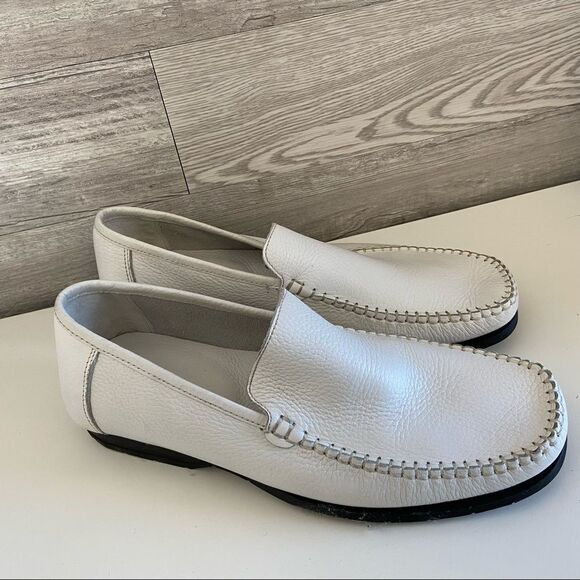 NEW Original White Hush Puppies Roadster Loafers Leather Mens 7.5M main image 4